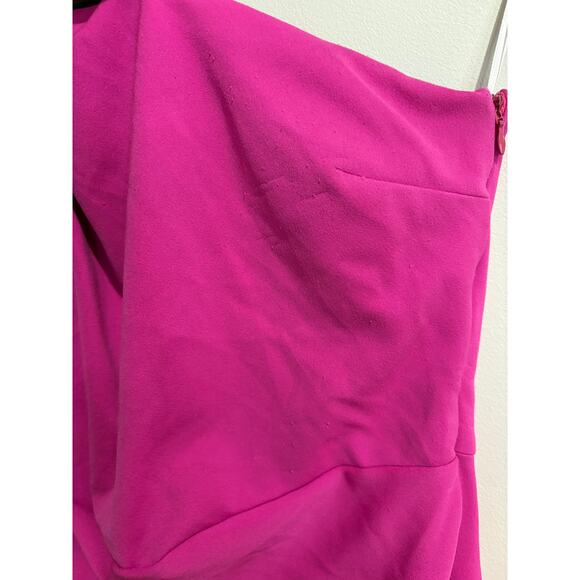 NWT Katie May New Age Ruched One Shoulder Bodycon Cocktail Dress Electric Pink S - Picture 3 of 7